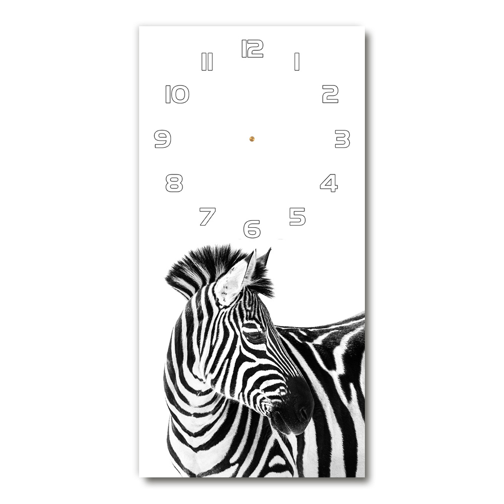 Ceas din sticlă dreptunghiular vertical Zebra în zăpadă