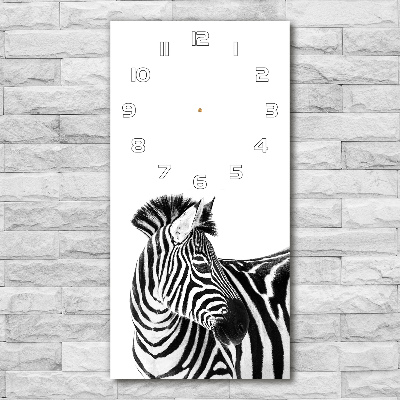 Ceas din sticlă dreptunghiular vertical Zebra în zăpadă