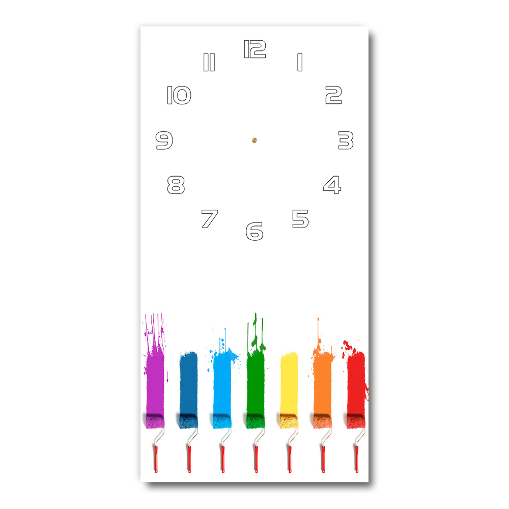 Ceas vertical de perete din sticlă Paint role