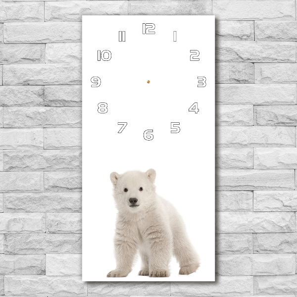 Ceas din sticlă dreptunghiular vertical Un urs polar