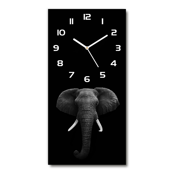 Ceas vertical de perete din sticlă elefant african