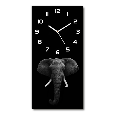 Ceas vertical de perete din sticlă elefant african