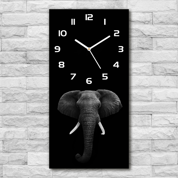 Ceas vertical de perete din sticlă elefant african