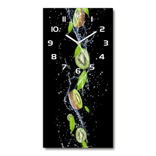 Ceas de sticlă pe perete vertical kiwi