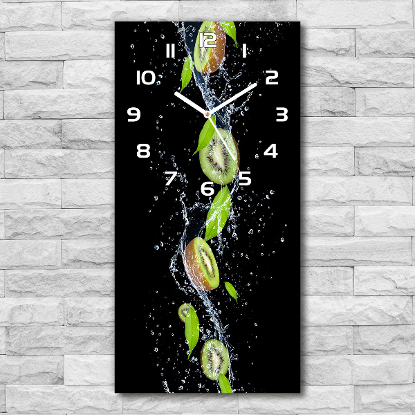 Ceas de sticlă pe perete vertical kiwi