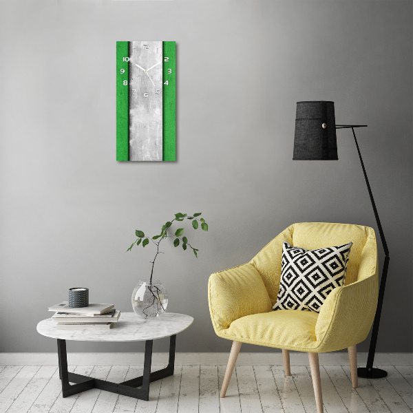 Ceas din sticlă dreptunghiular vertical perete verde
