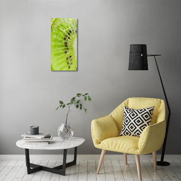 Ceas de sticlă pe perete vertical kiwi