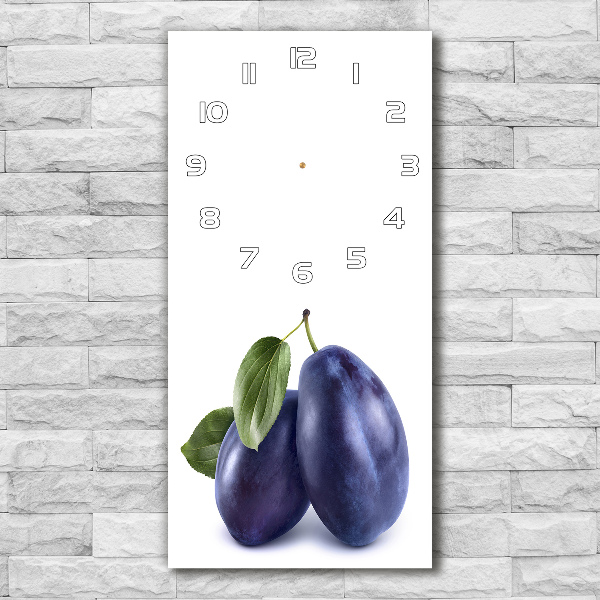 Ceas de sticlă pe perete vertical prune