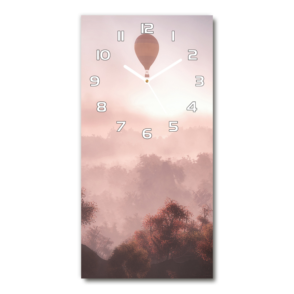 Ceas perete din sticlă dreptunghiular Flying pădure balon