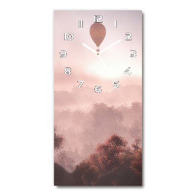 Ceas perete din sticlă dreptunghiular Flying pădure balon