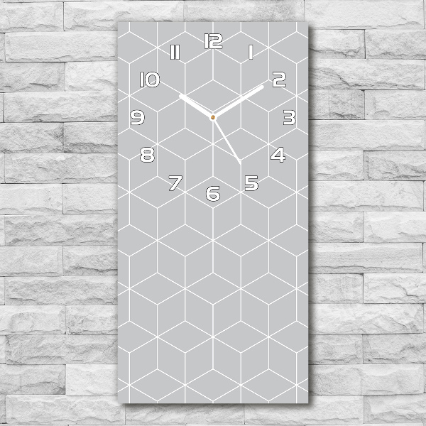 Ceas vertical de perete din sticlă fundal geometrică