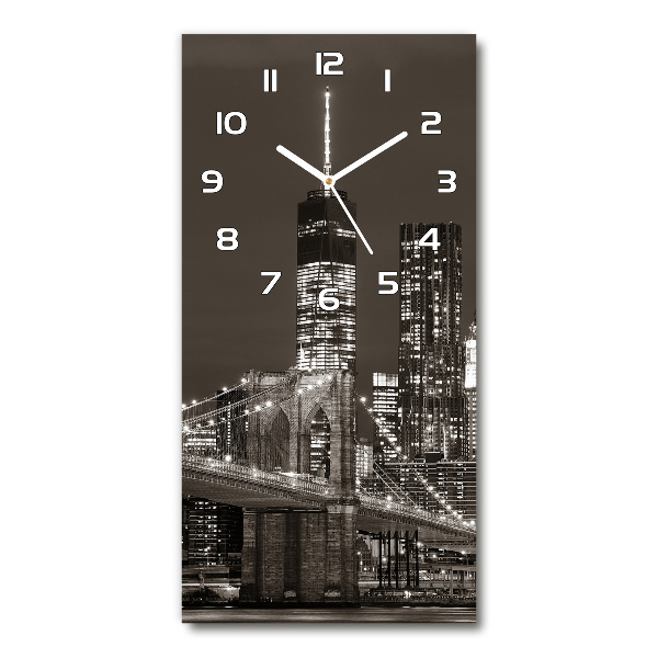 Ceas vertical de perete din sticlă Manhattan New York City