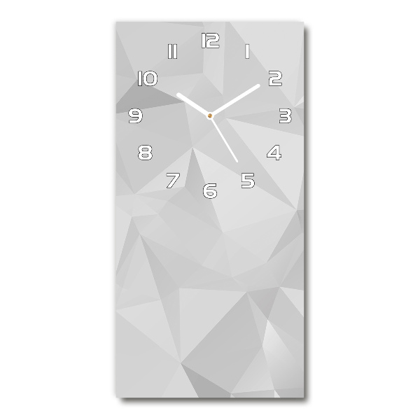Ceas vertical de perete din sticlă triunghiuri abstractizare