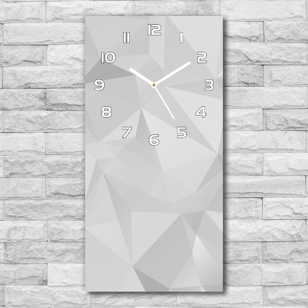 Ceas vertical de perete din sticlă triunghiuri abstractizare