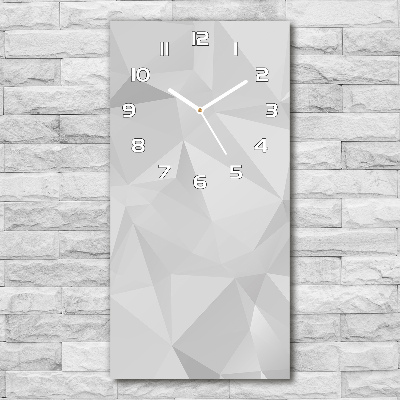 Ceas vertical de perete din sticlă triunghiuri abstractizare