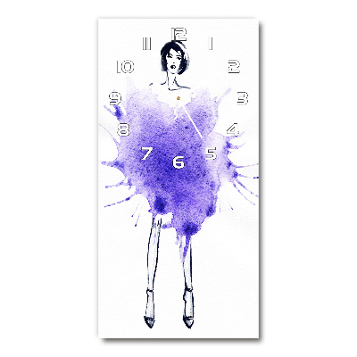 Ceas perete din sticlă dreptunghiular ilustrare de moda