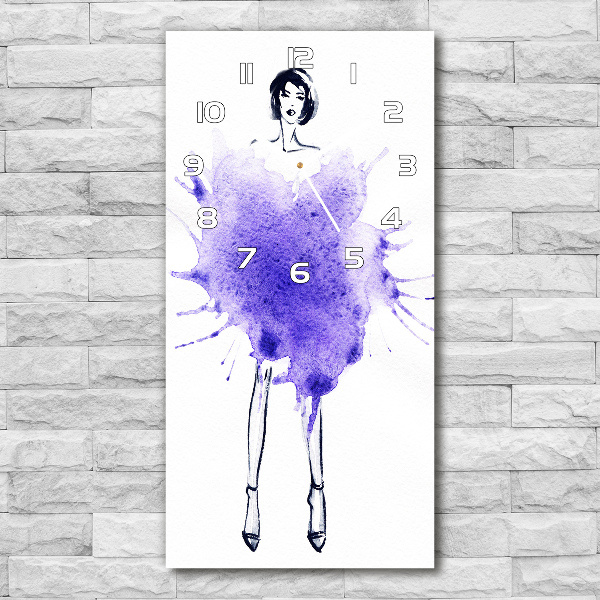 Ceas perete din sticlă dreptunghiular ilustrare de moda