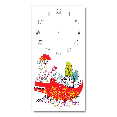 Ceas perete din sticlă dreptunghiular Crocodil