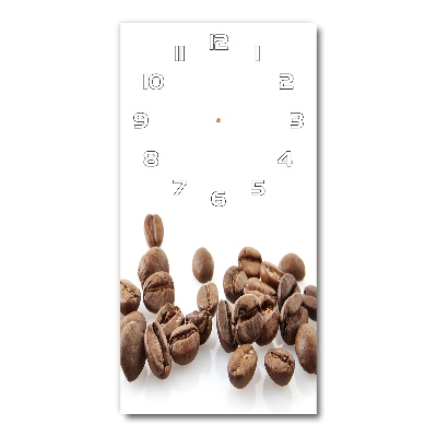 Ceas de sticlă pe perete vertical Boabe de cafea