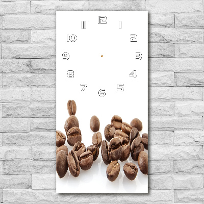 Ceas de sticlă pe perete vertical Boabe de cafea