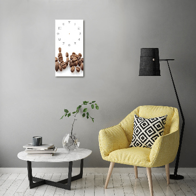Ceas de sticlă pe perete vertical Boabe de cafea
