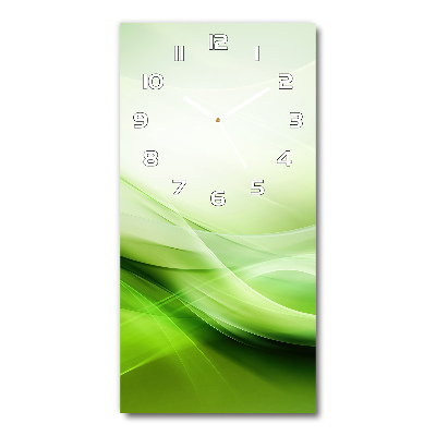 Ceas din sticlă dreptunghiular vertical fundal valuri verzi