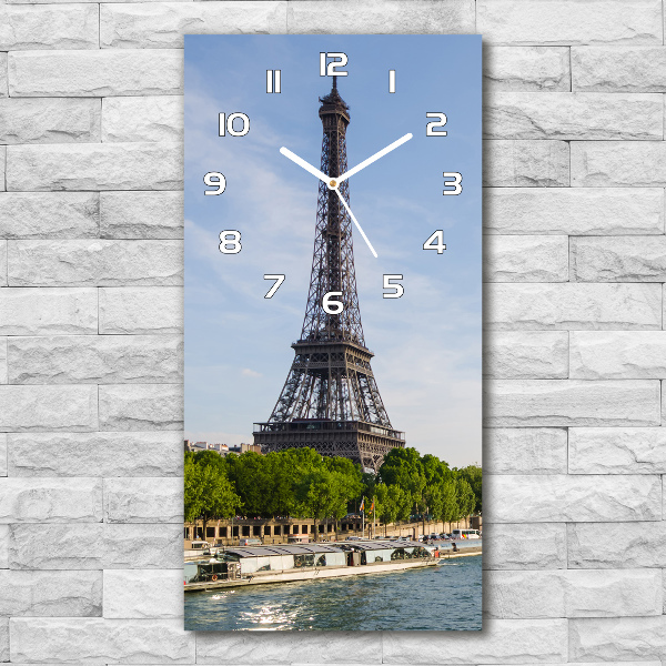Ceas de sticlă pe perete vertical Turnul Eiffel din Paris