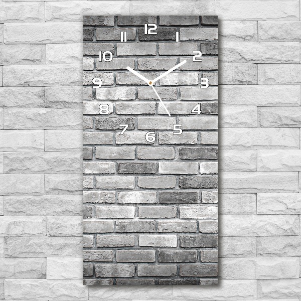 Ceas din sticlă dreptunghiular vertical zid de cărămidă