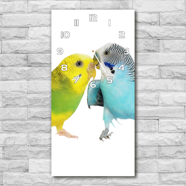 Ceas din sticlă dreptunghiular vertical budgies