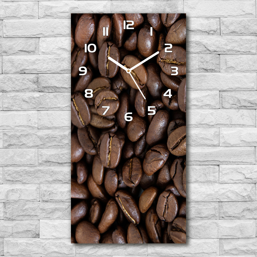 Ceas de sticlă pe perete vertical Boabe de cafea