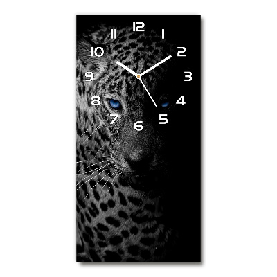 Ceas vertical de perete din sticlă leopard