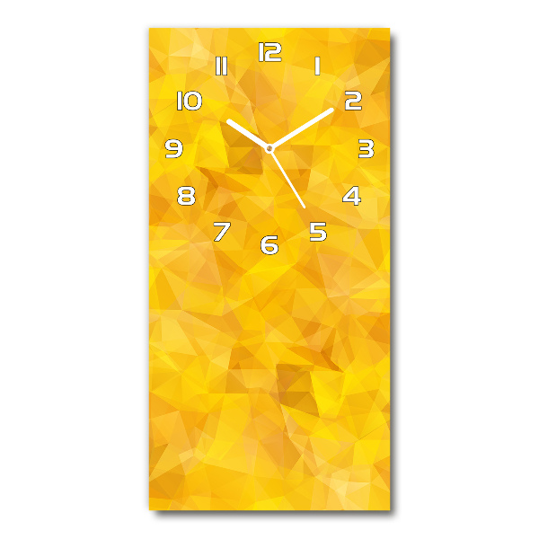 Ceas vertical de perete din sticlă triunghiuri abstractizare