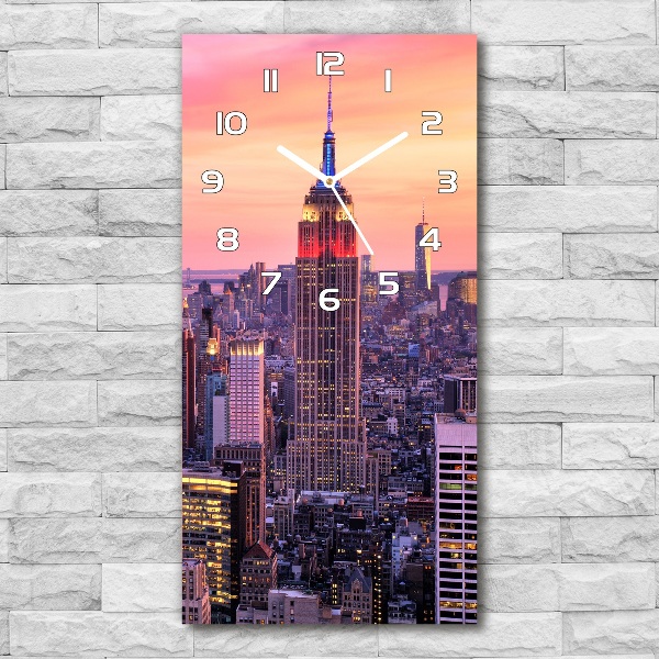Ceas din sticlă dreptunghiular vertical New York West