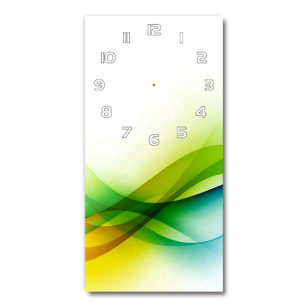 Ceas vertical de perete din sticlă valuri abstracte