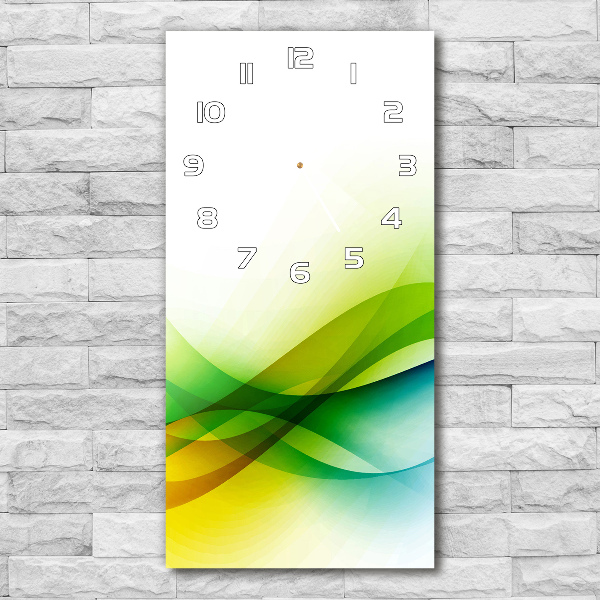 Ceas vertical de perete din sticlă valuri abstracte