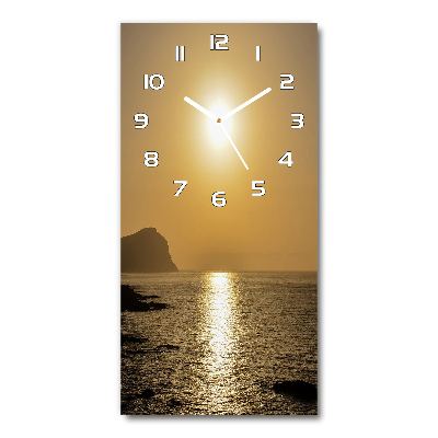 Ceas din sticlă dreptunghiular vertical Apus de soare pe mare