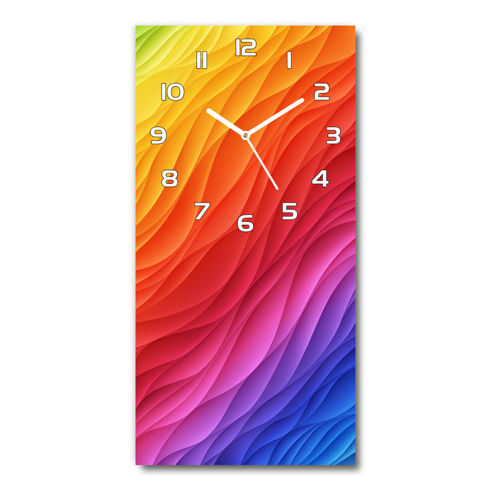 Ceas din sticlă dreptunghiular vertical valuri colorate