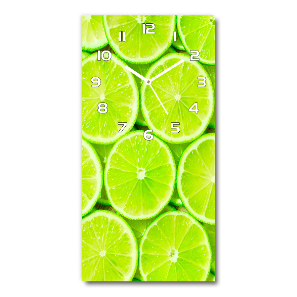 Ceas din sticlă dreptunghiular vertical Lămâie verde