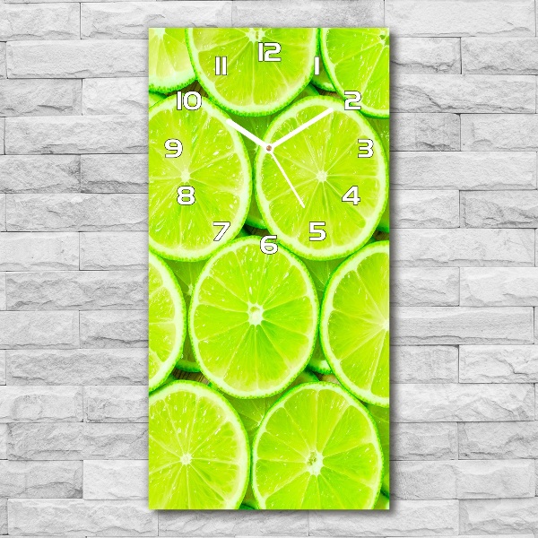 Ceas din sticlă dreptunghiular vertical Lămâie verde
