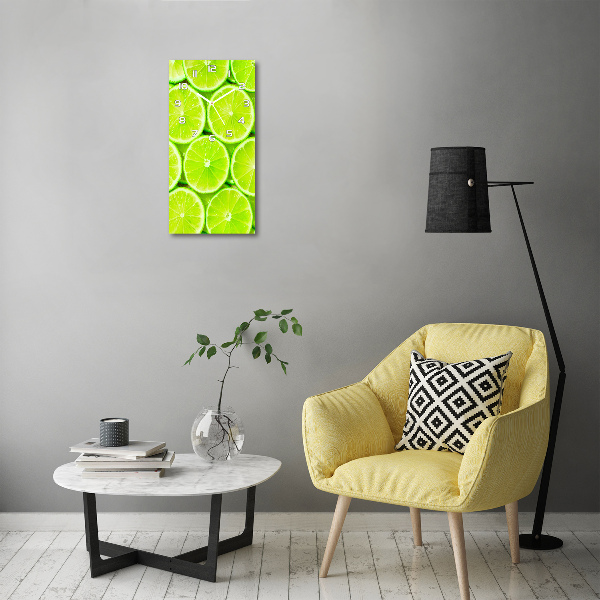 Ceas din sticlă dreptunghiular vertical Lămâie verde