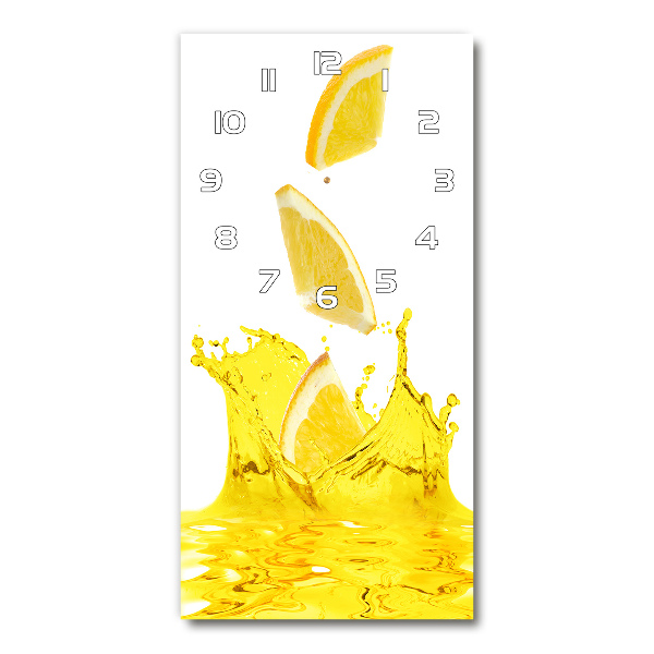 Ceas vertical de perete din sticlă suc de lămâie