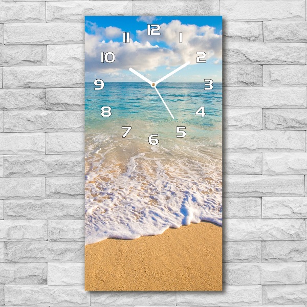 Ceas din sticlă dreptunghiular vertical plaja tropicala