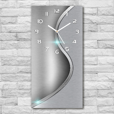 Ceas vertical de perete din sticlă abstracție de metal