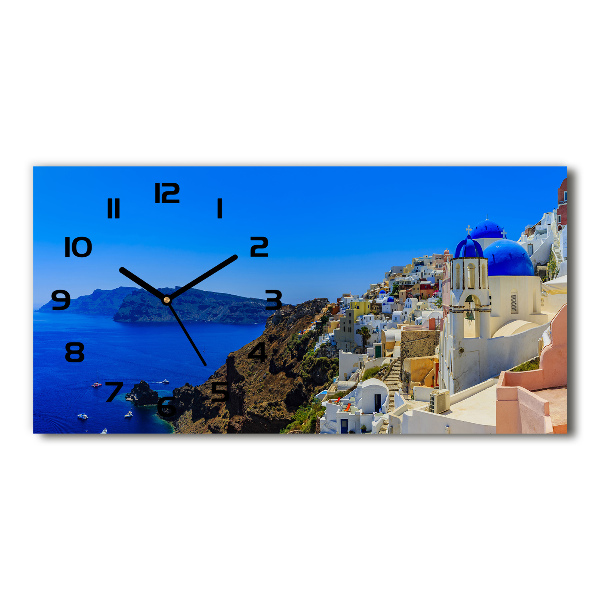 Ceas de perete modern din sticla Santorini, Grecia