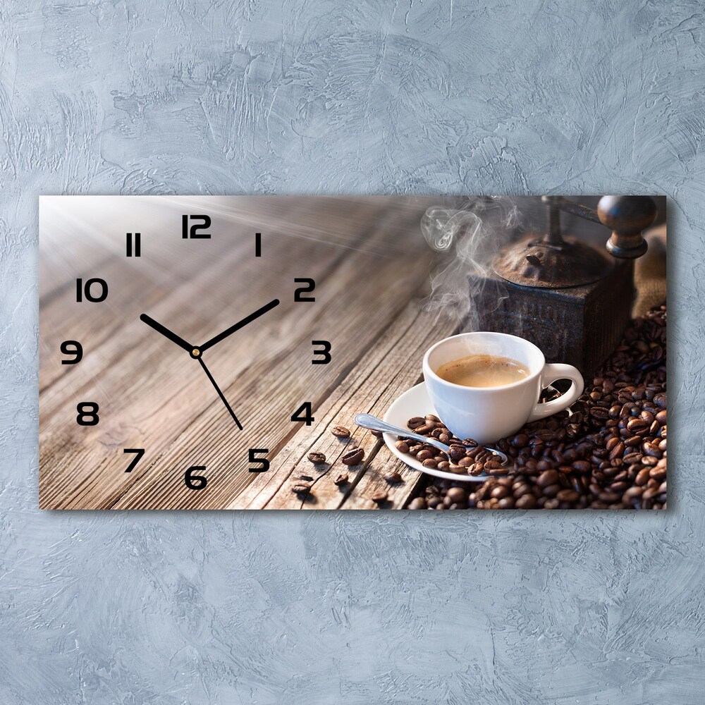 Ceas de perete modern din sticla Cafeaua de dimineață