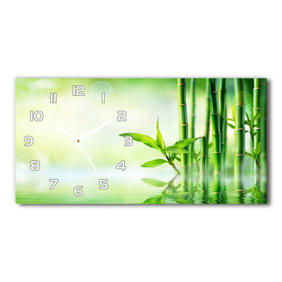 Ceas de perete orizontal din sticlă Bambus