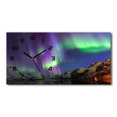 Ceas de perete modern din sticla Aurora boreala