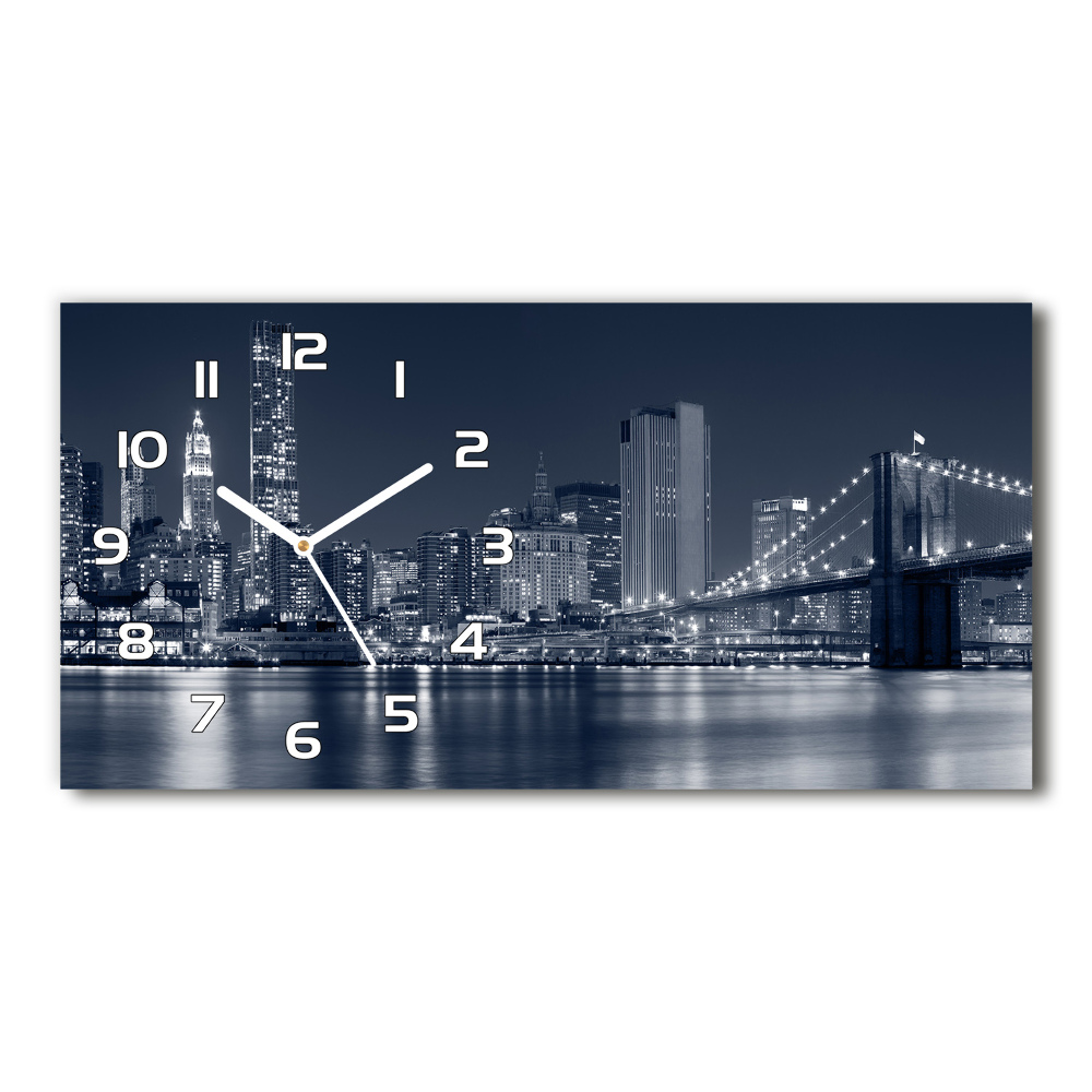 Ceas de perete orizontal din sticlă Manhattan New York City