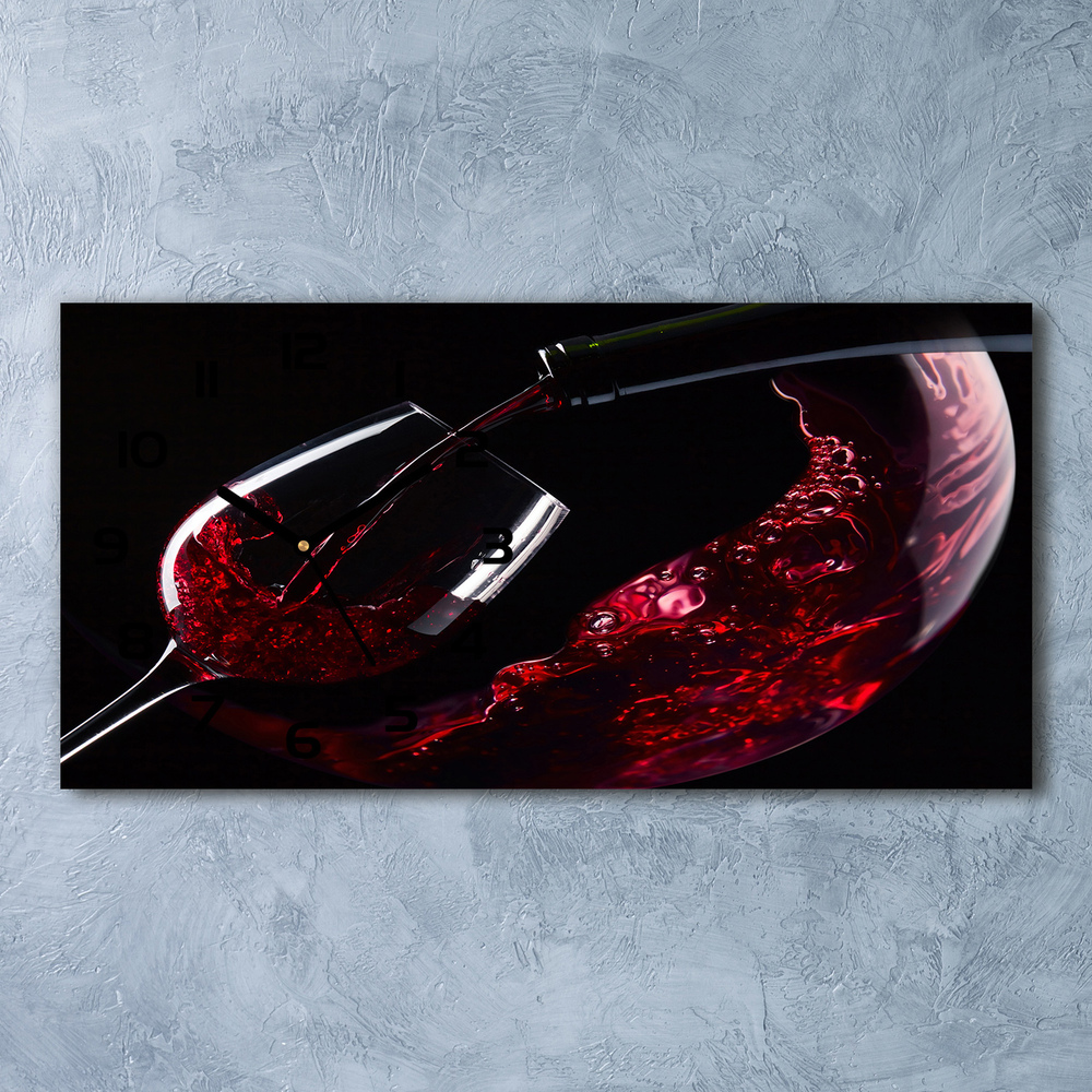 Ceas de perete modern din sticla vin rosu