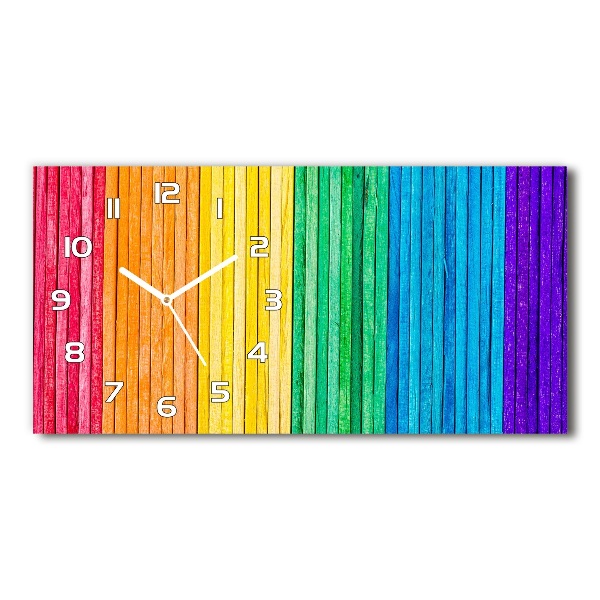 Ceas de perete orizontal din sticlă dungi colorate